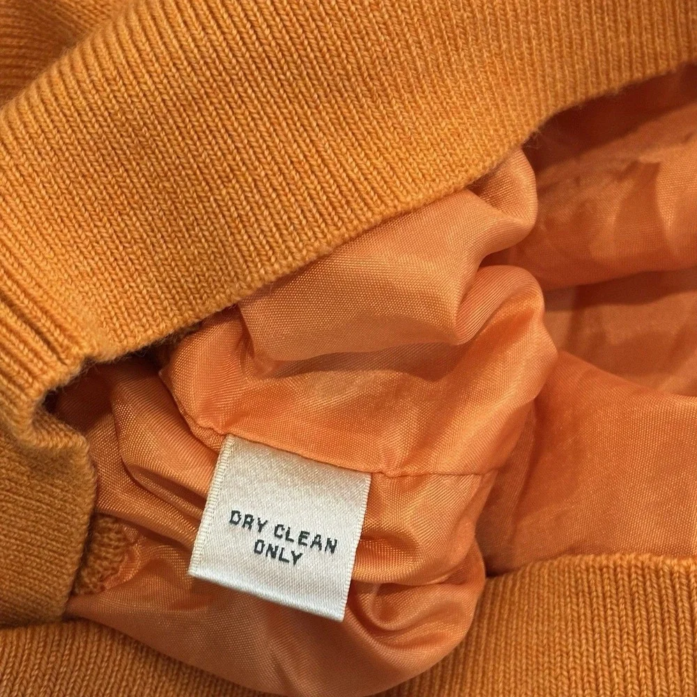 Fairway & Greene Italian Merino Wool Sweater Mens Large Colonial  Orange *Flaws*